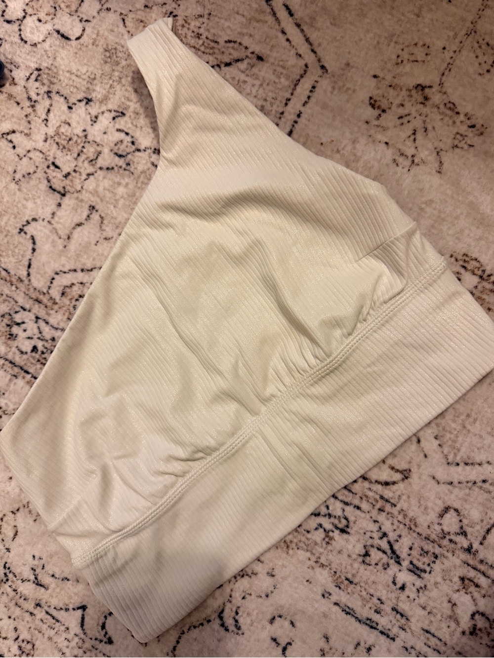 lululemon athletica One-Shoulder Ribbed Brami in Cream